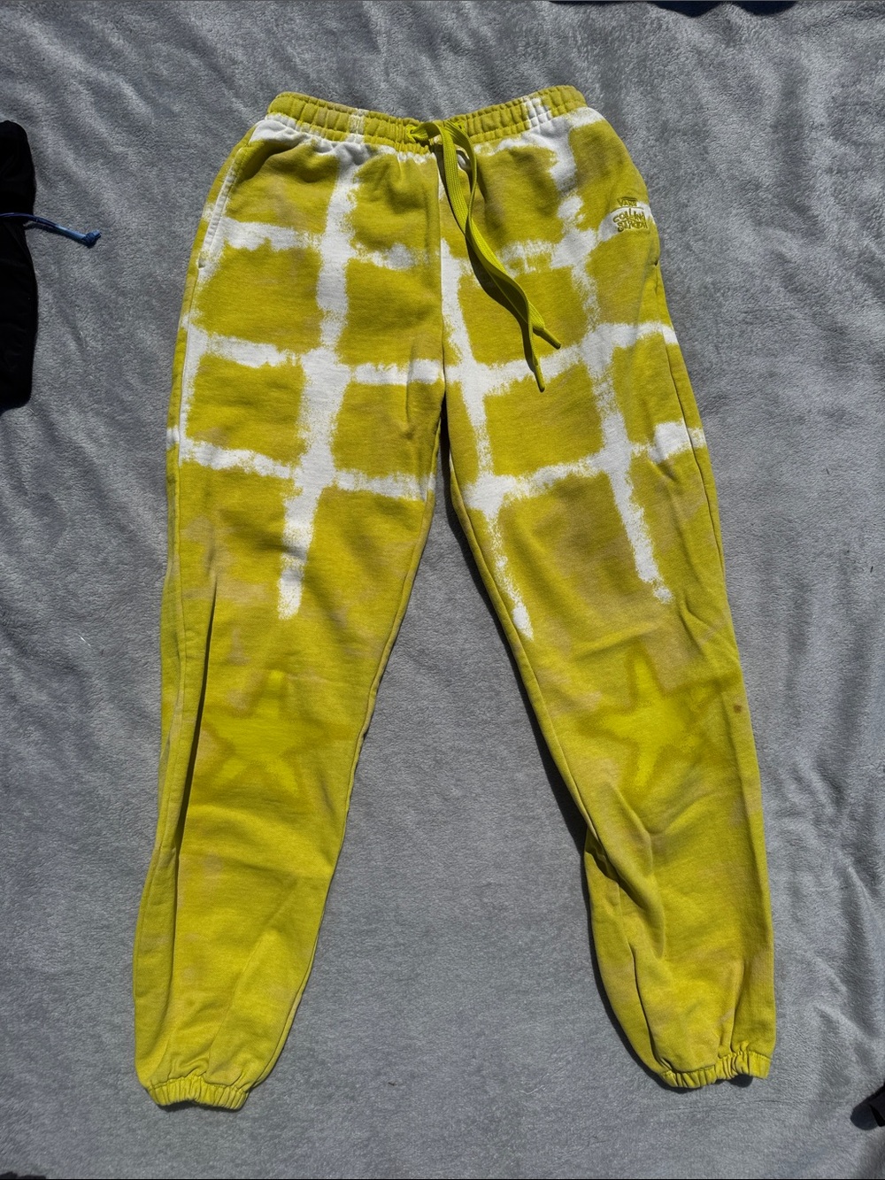 VANS Yellow Tie-Dye Grid Sweatpants